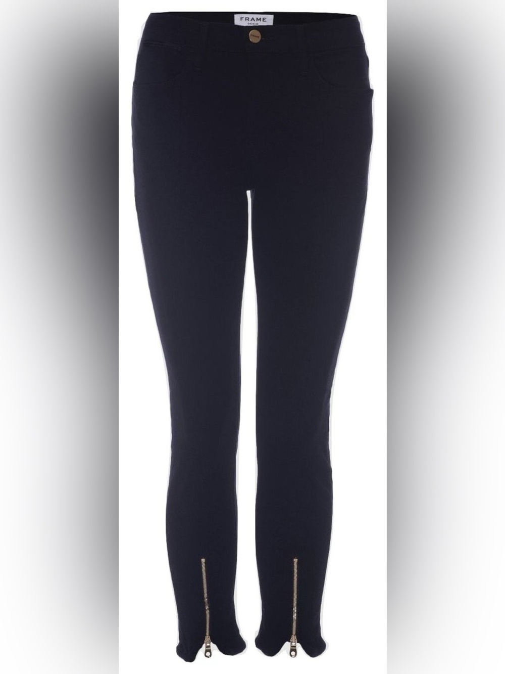 FRAME DENIM
LE HIGH SKINNY ZIPPER JEANS - BLACK